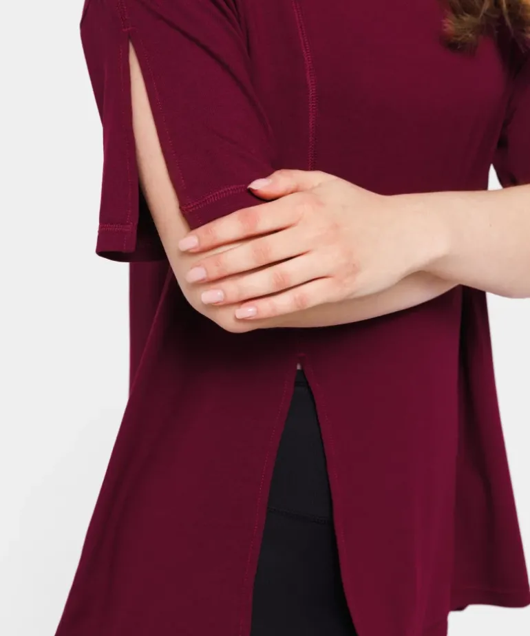 Koszulka z rozcięciem na przodzie Viscose Touch