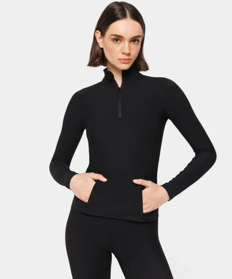 Prążkowany longsleeve z kieszenią Onyx Flow