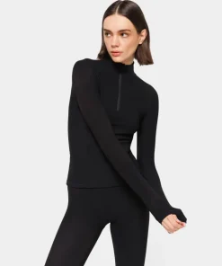 Prążkowany longsleeve z kieszenią Onyx Flow